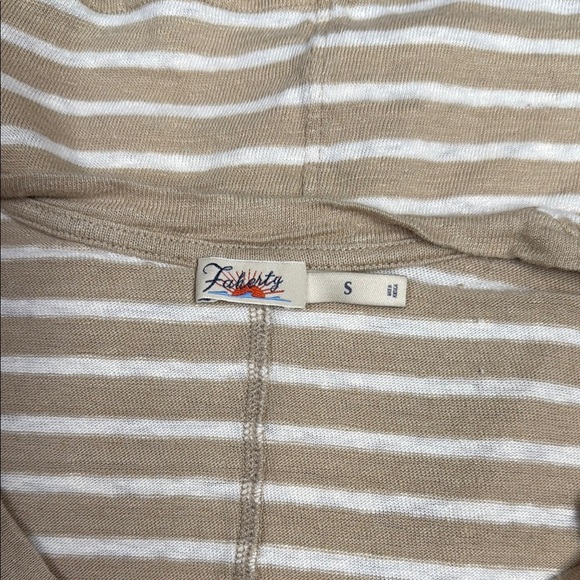 Faherty Tan Crop Relaxed Tee Short Sleeve - Picture 2 of 5